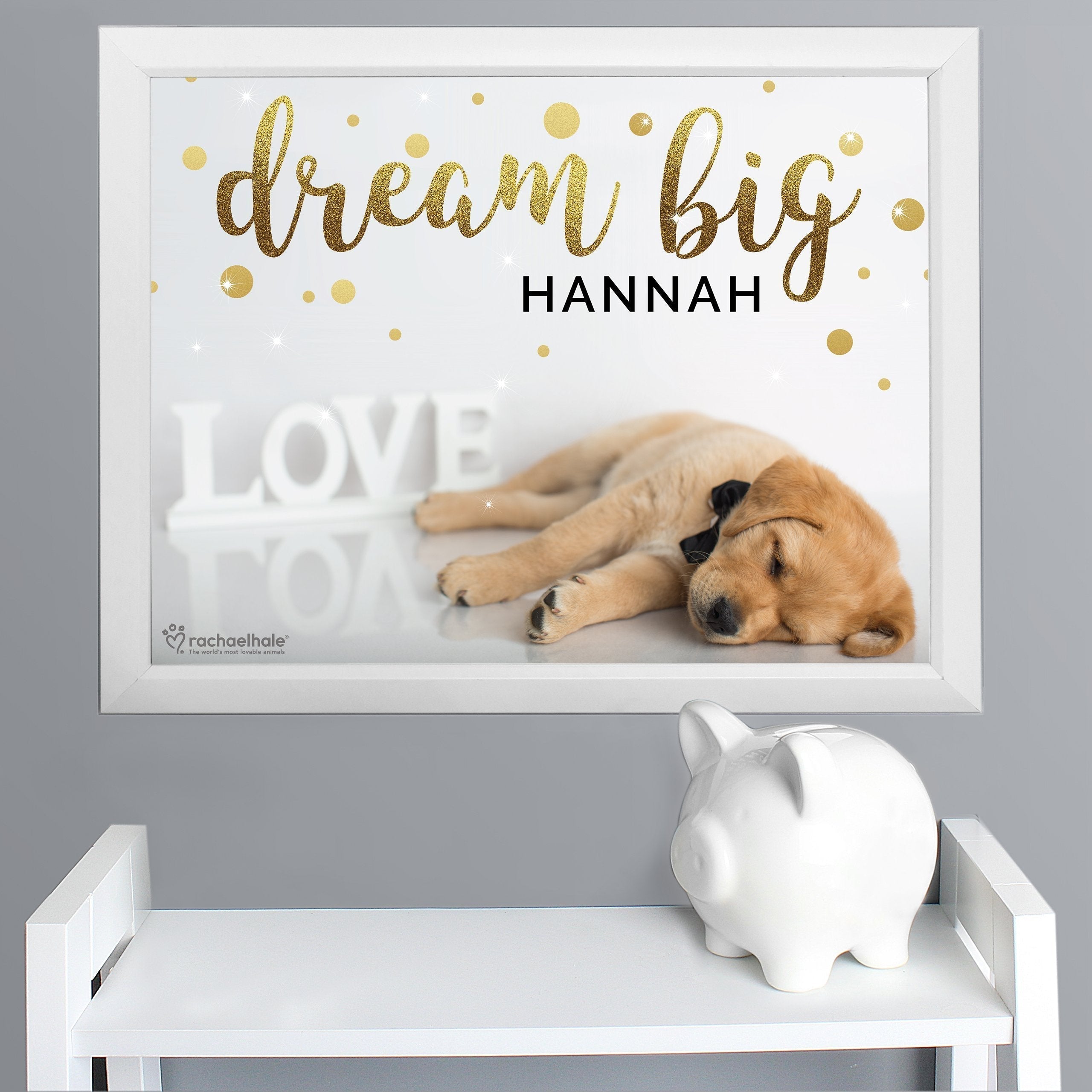Personalised Rachael Hale Dream Big White Framed Print