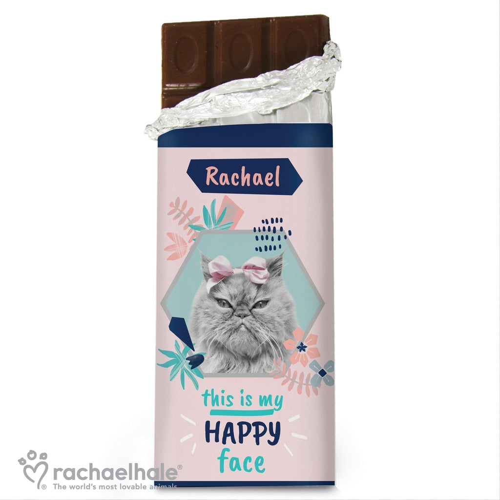 Personalised Rachael Hale 'Happy Face' Cat Chocolate Bar