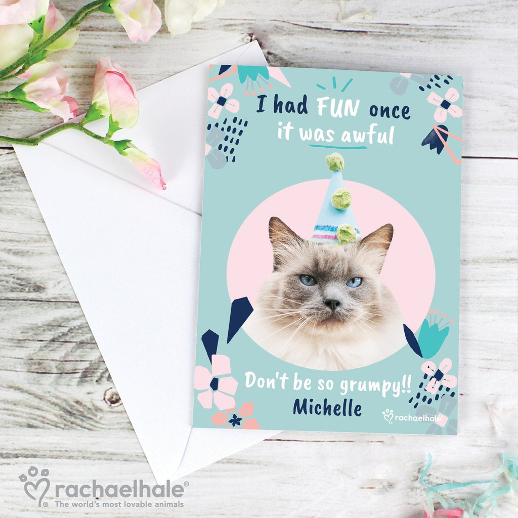 Personalised Rachael Hale 'I Had Fun Once' Birthday Cat Card