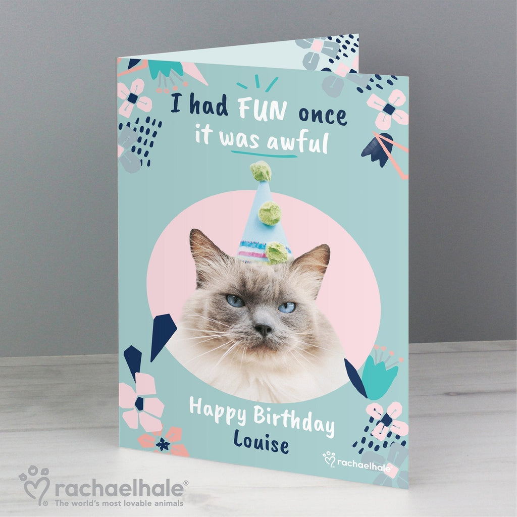 Personalised Rachael Hale 'I Had Fun Once' Birthday Cat Card