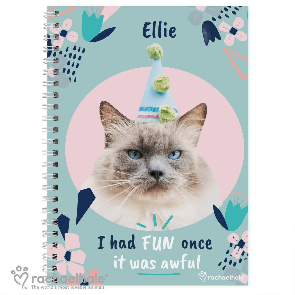Personalised Rachael Hale 'I Had Fun Once' Cat A5 Notebook