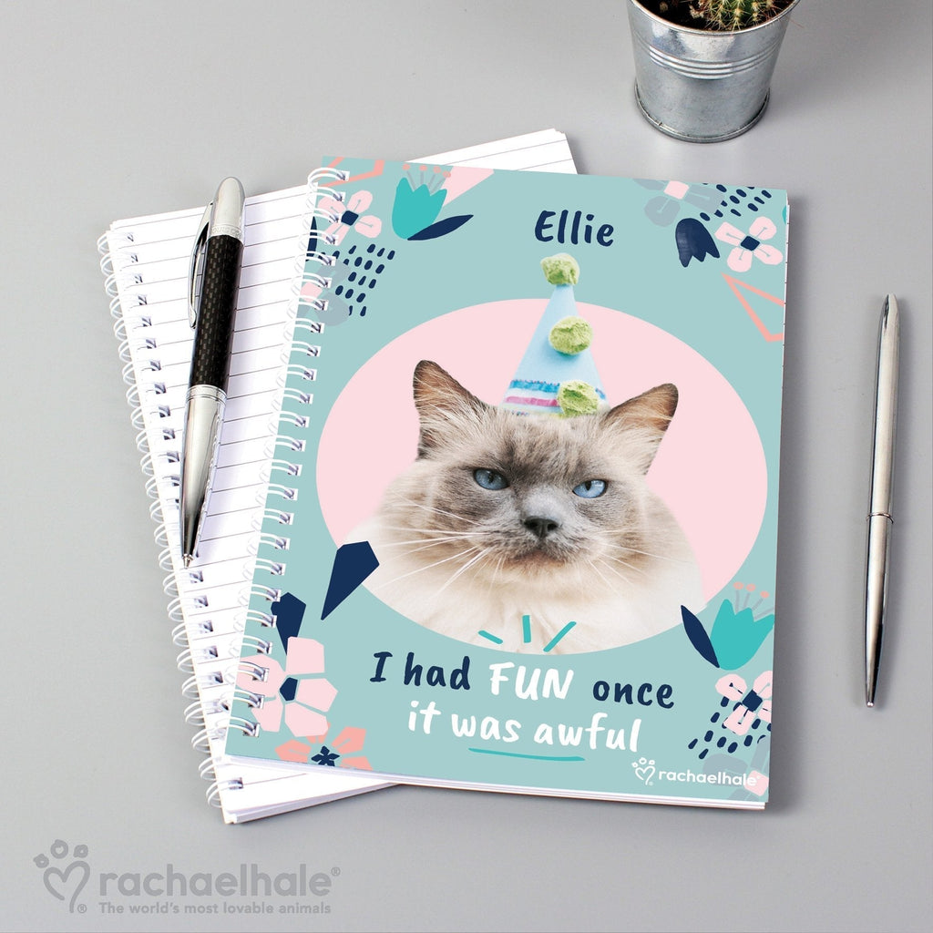 Personalised Rachael Hale 'I Had Fun Once' Cat A5 Notebook