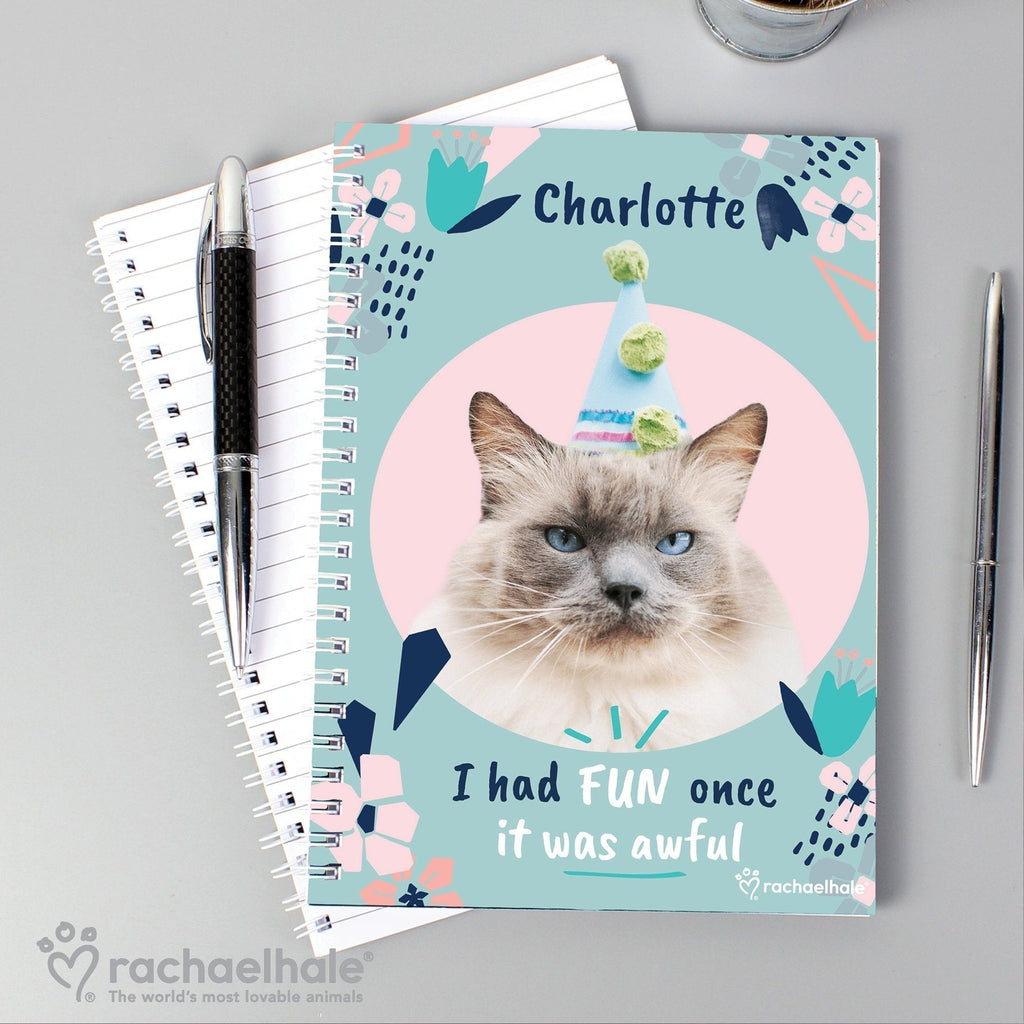 Personalised Rachael Hale 'I Had Fun Once' Cat A5 Notebook