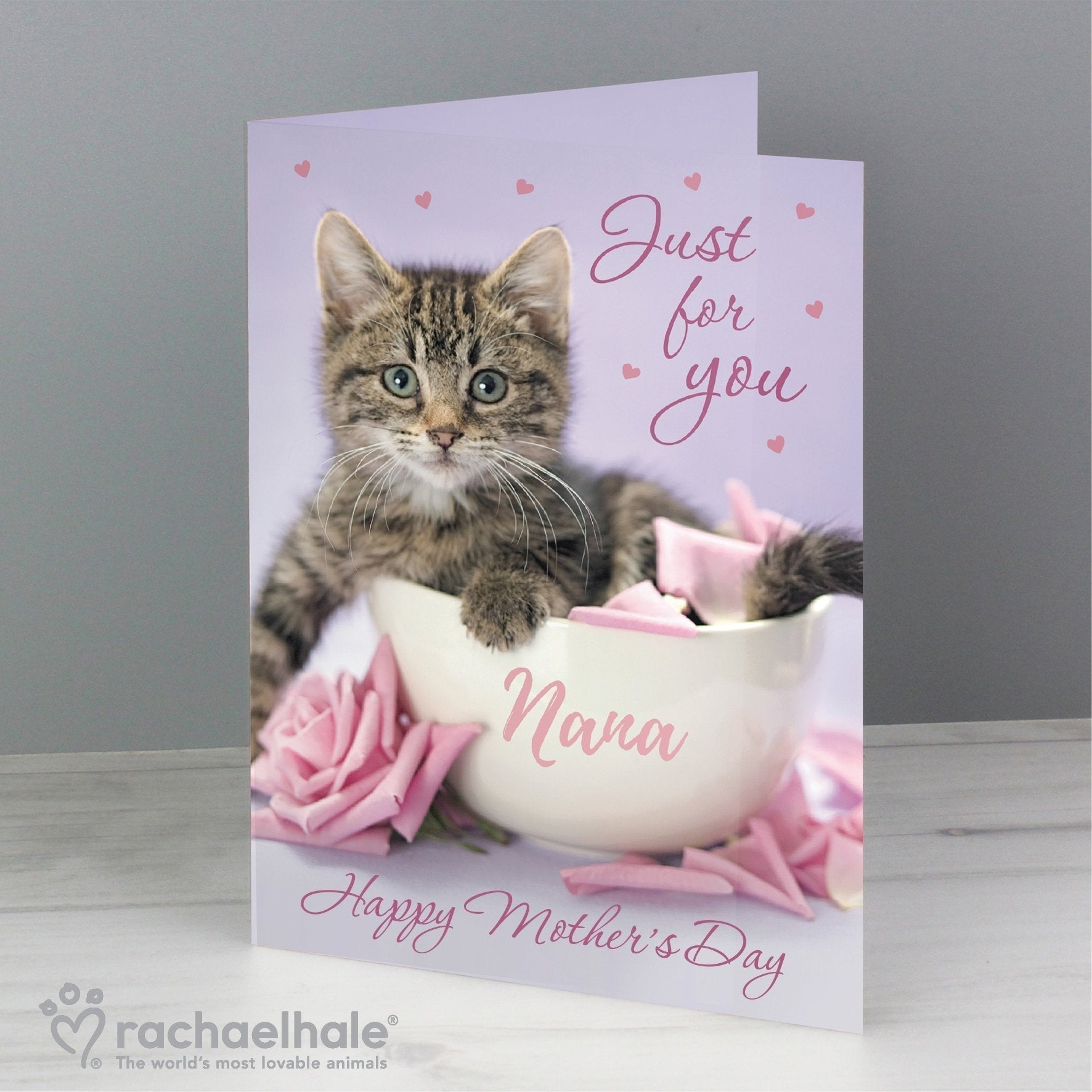 Personalised Rachael Hale 'Just For You' Kitten Card