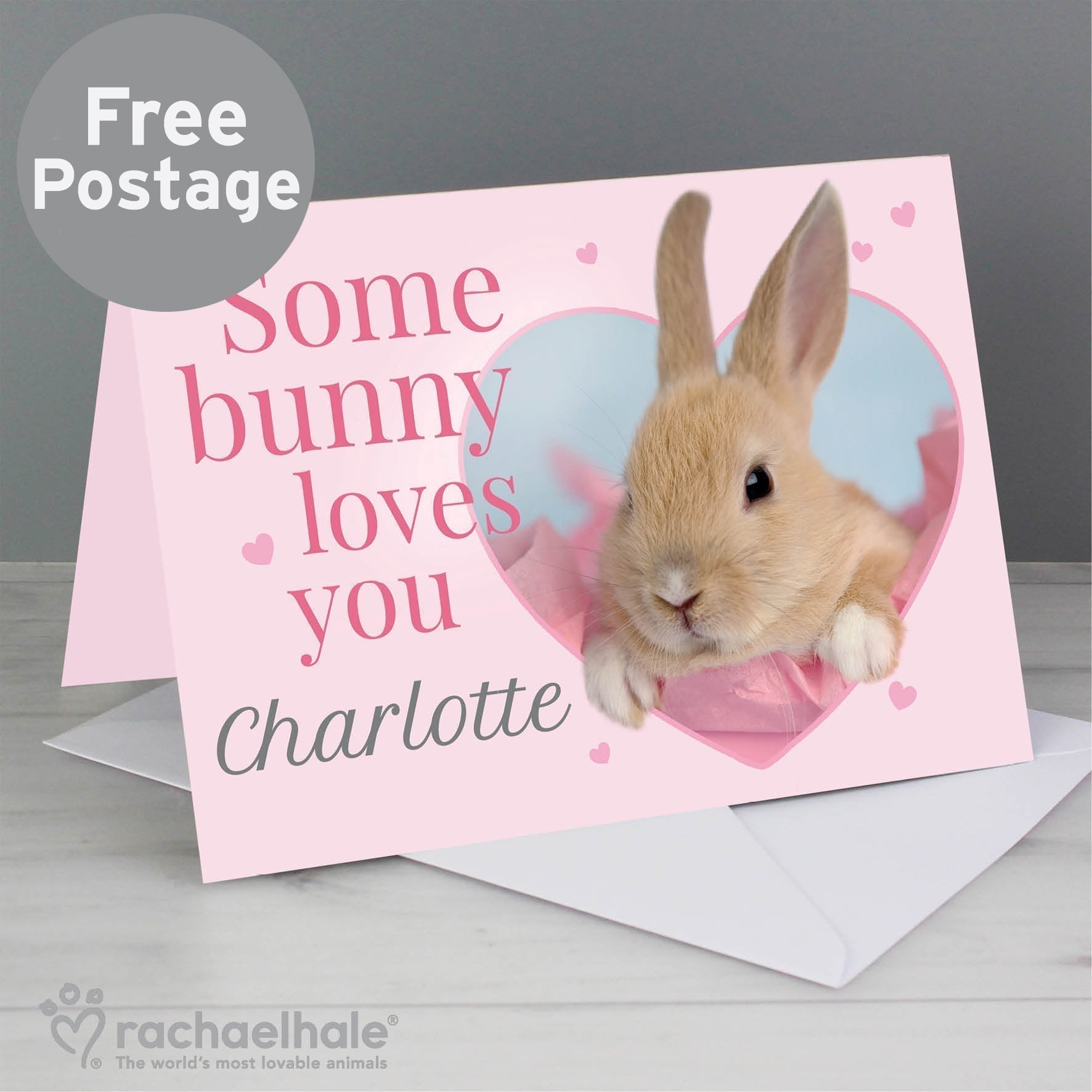 Personalised Rachael Hale 'some Bunny' Card