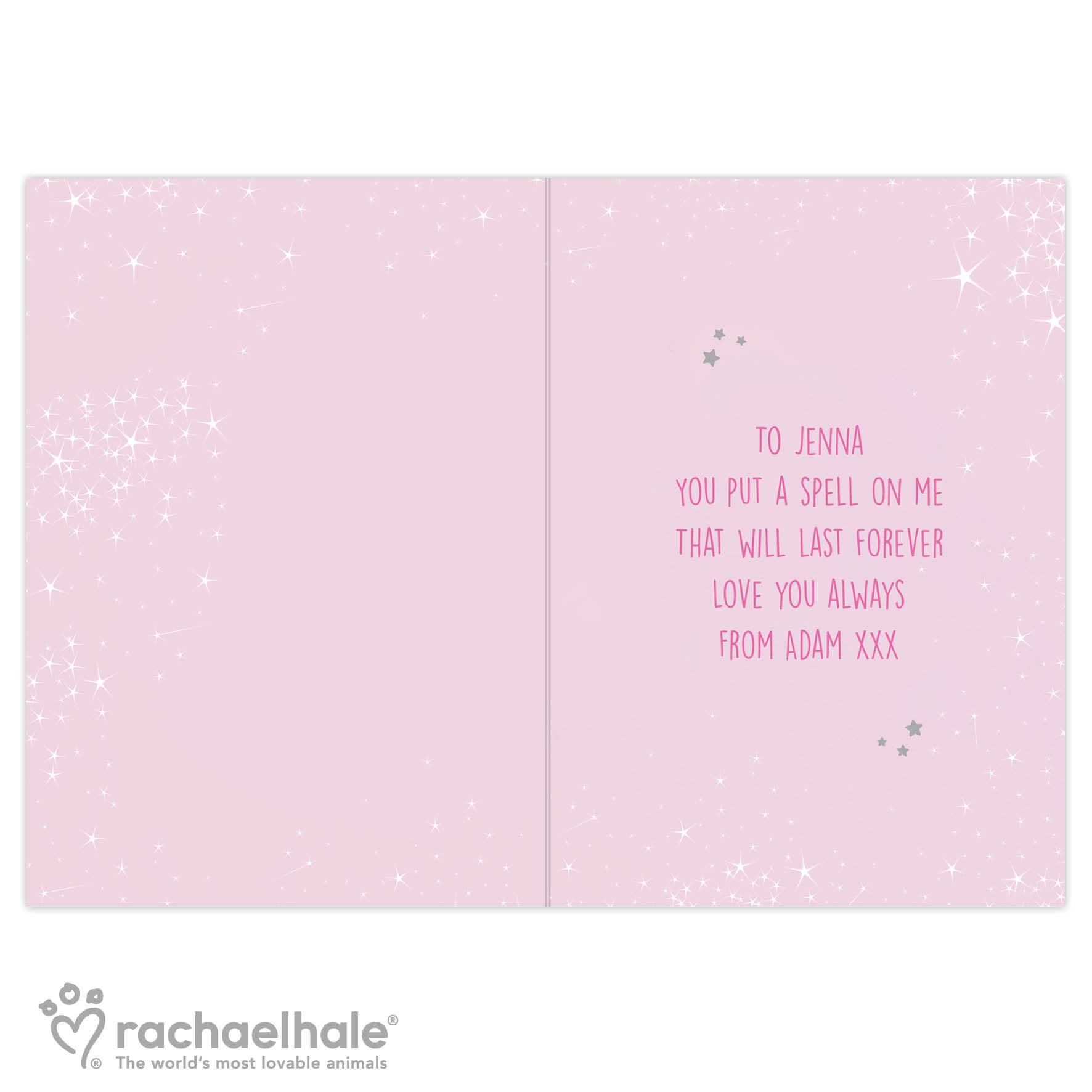 Personalised Rachael Hale Sparkle Cat Card