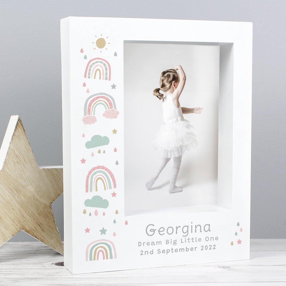 Personalised Rainbow 5x7 Inch Box Photo Frame