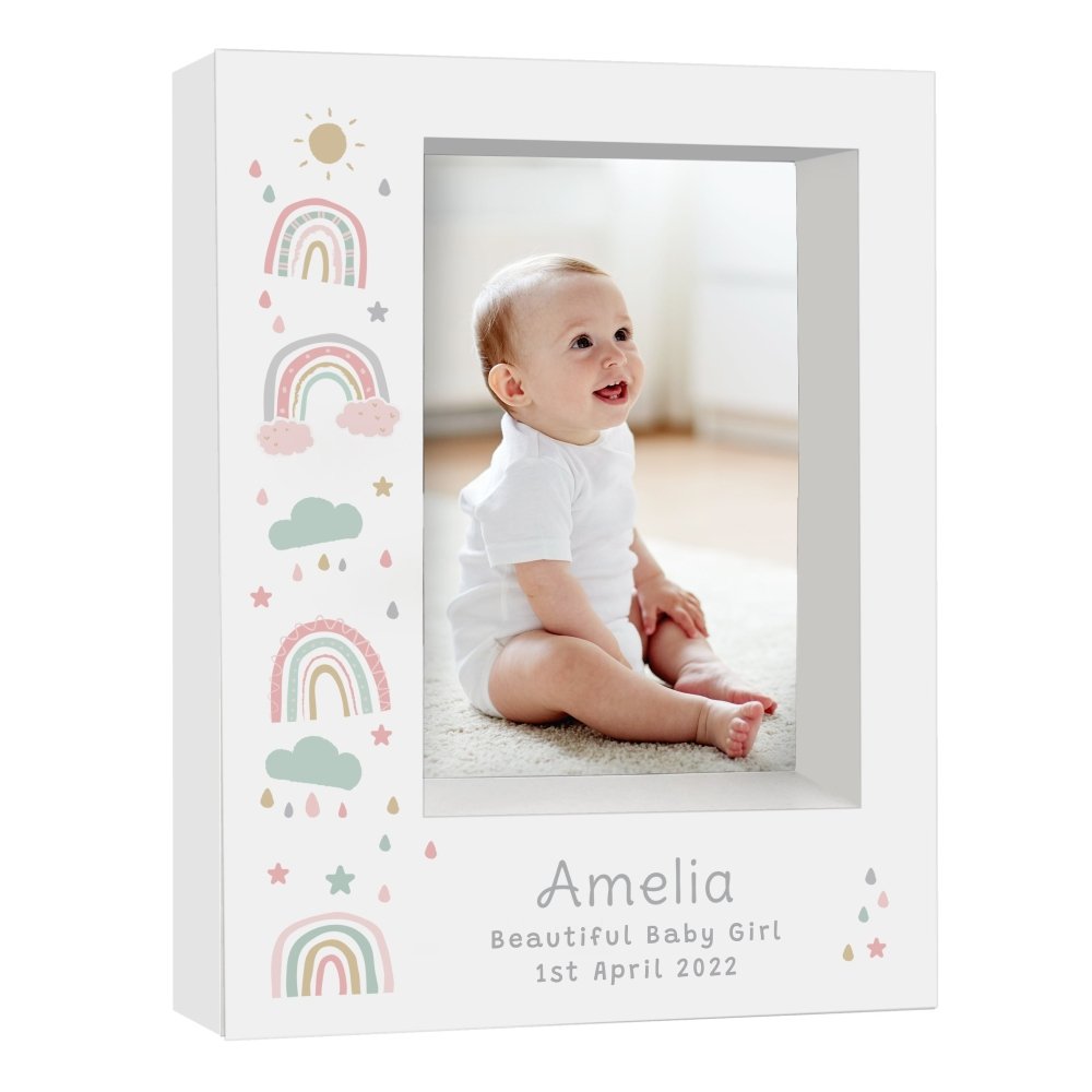 Personalised Rainbow 5x7 Inch Box Photo Frame
