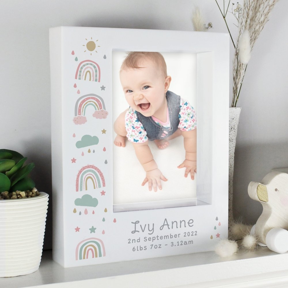 Personalised Rainbow 5x7 Inch Box Photo Frame