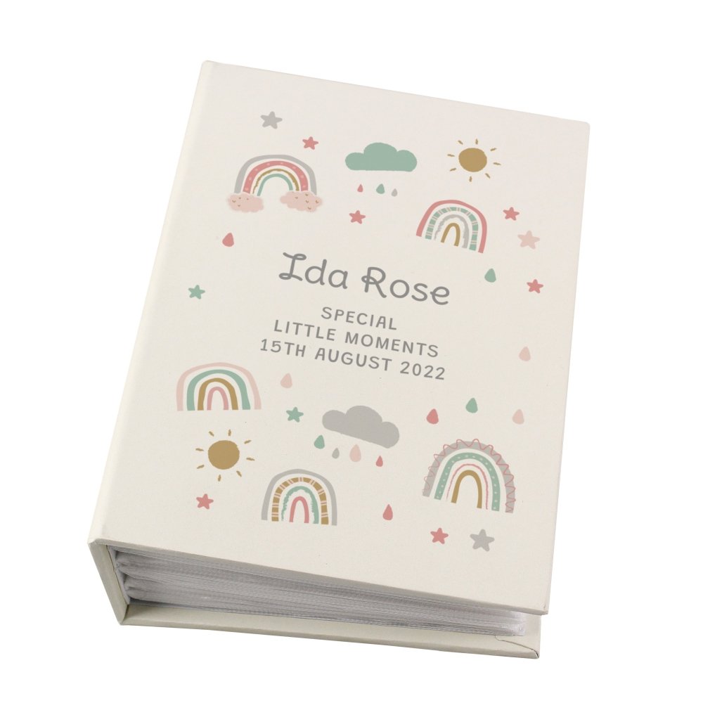 Personalised Rainbow 6x4 Inch Photo Album With Sleeves