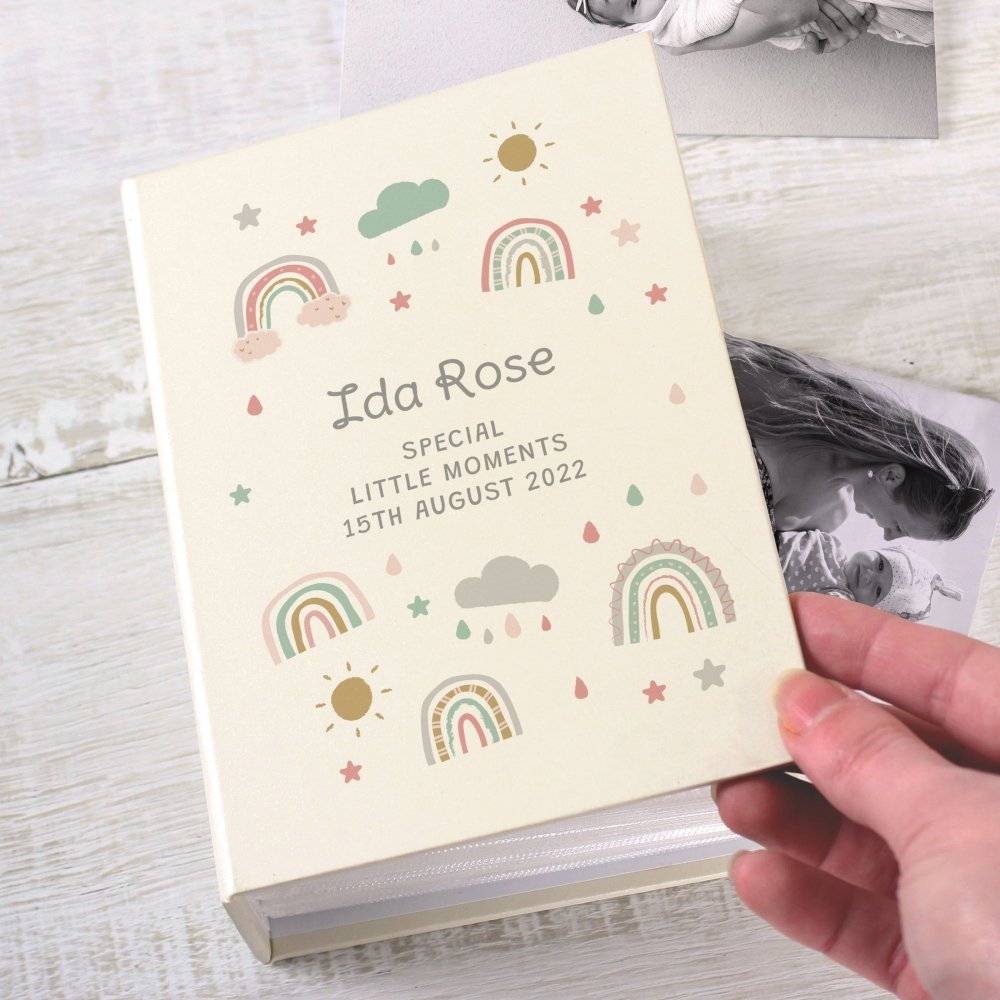 Personalised Rainbow 6x4 Inch Photo Album With Sleeves