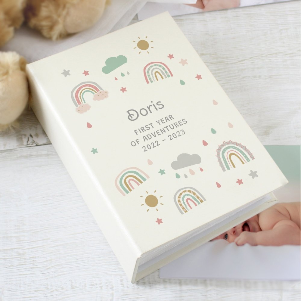Personalised Rainbow 6x4 Inch Photo Album With Sleeves