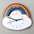 Personalised Rainbow And Cloud Shape Wooden Clock