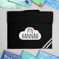 Personalised Rainbow Black Book Bag
