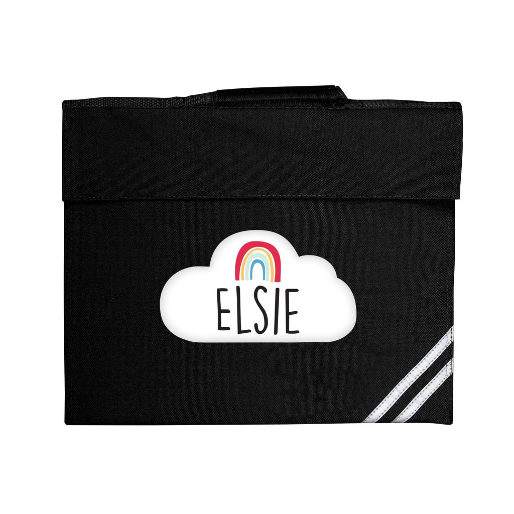 Personalised Rainbow Black Book Bag