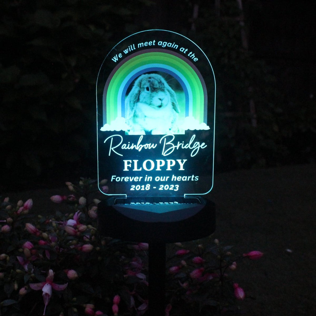 Personalised Rainbow Bridge Pet Memorial Outdoor Solar Light