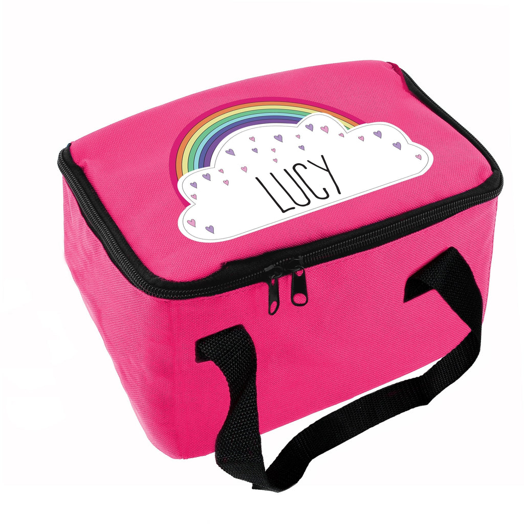 Personalised Rainbow Pink Lunch Bag