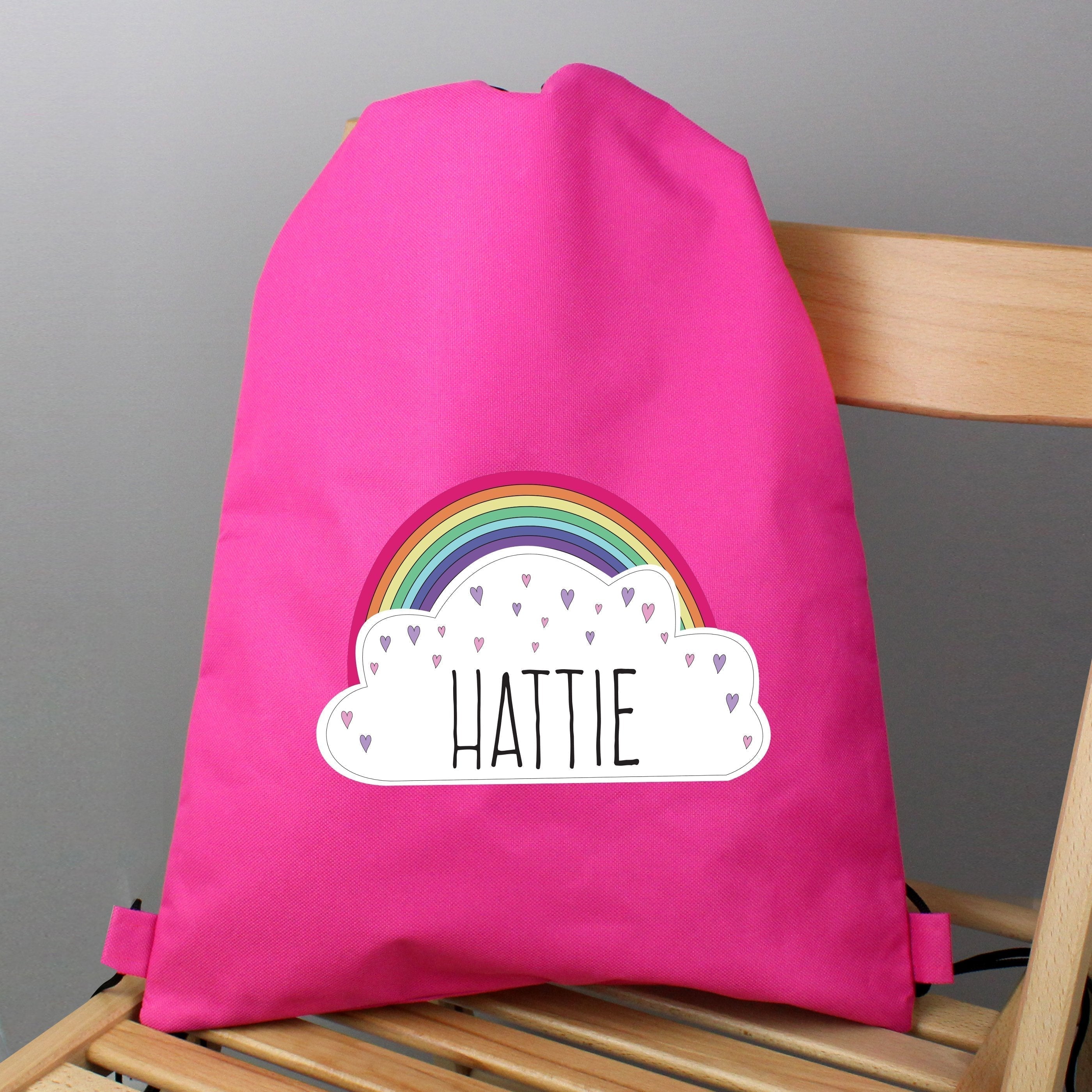 Personalised Rainbow Pink Swim & Kit Bag