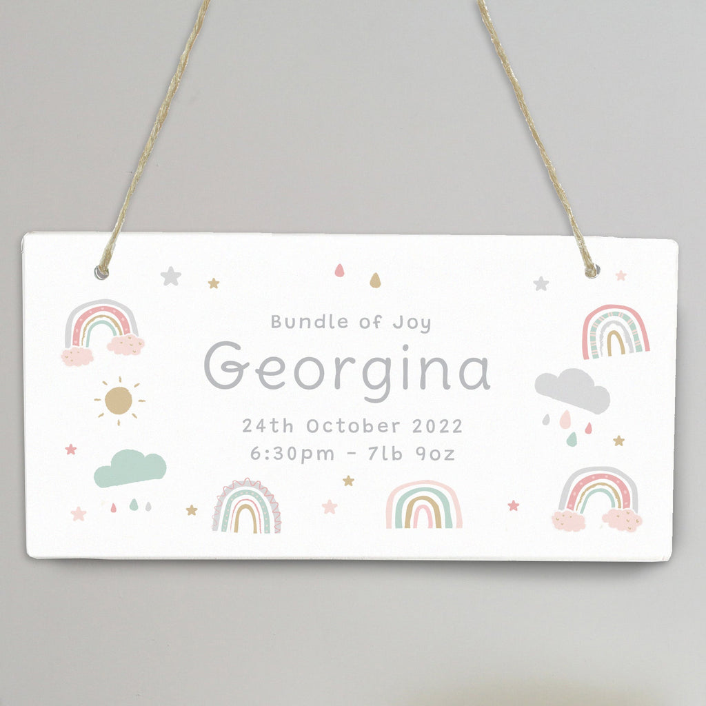 Personalised Rainbow Wooden Sign