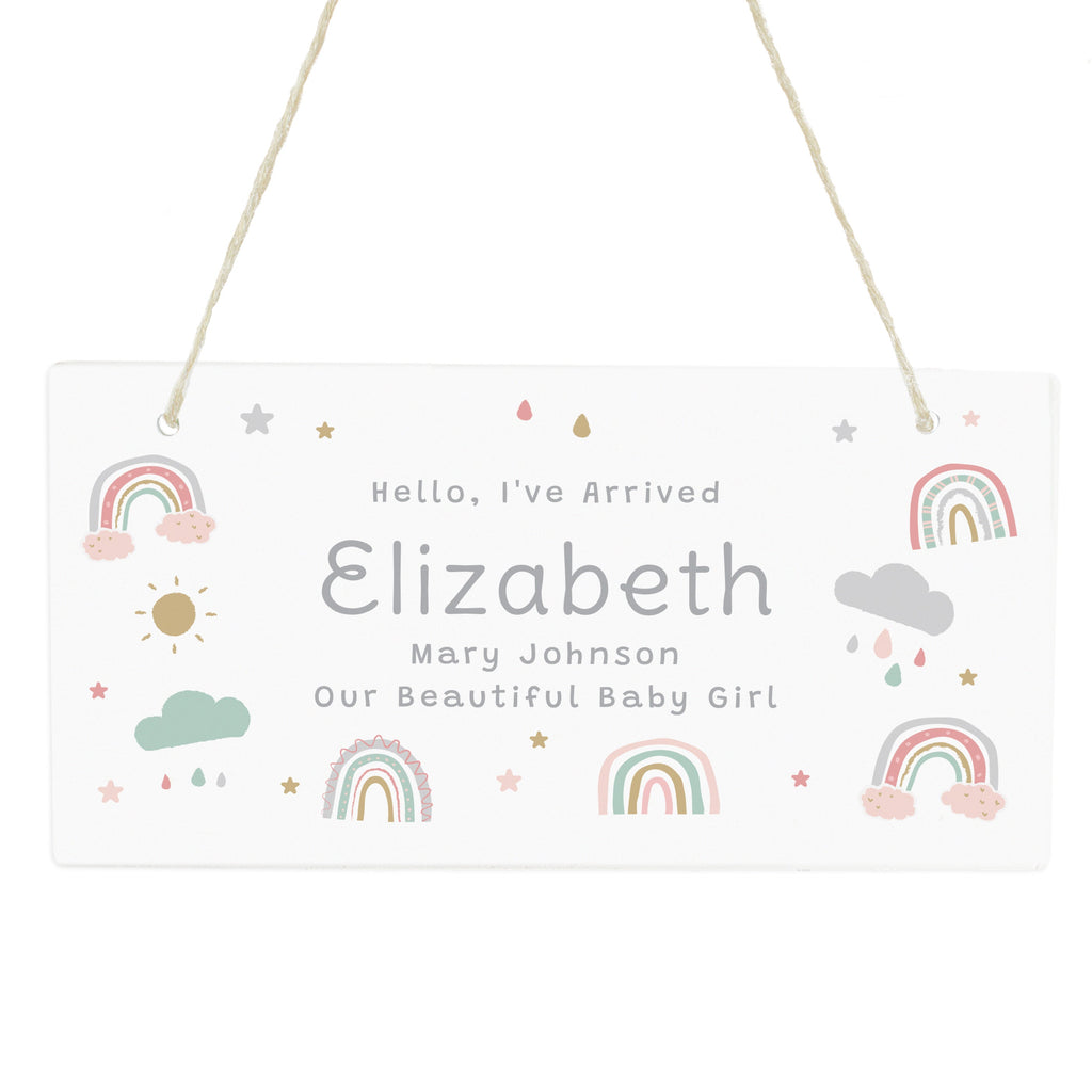 Personalised Rainbow Wooden Sign
