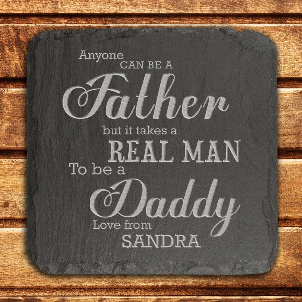 Personalised Real Man Daddy Slate Keepsake
