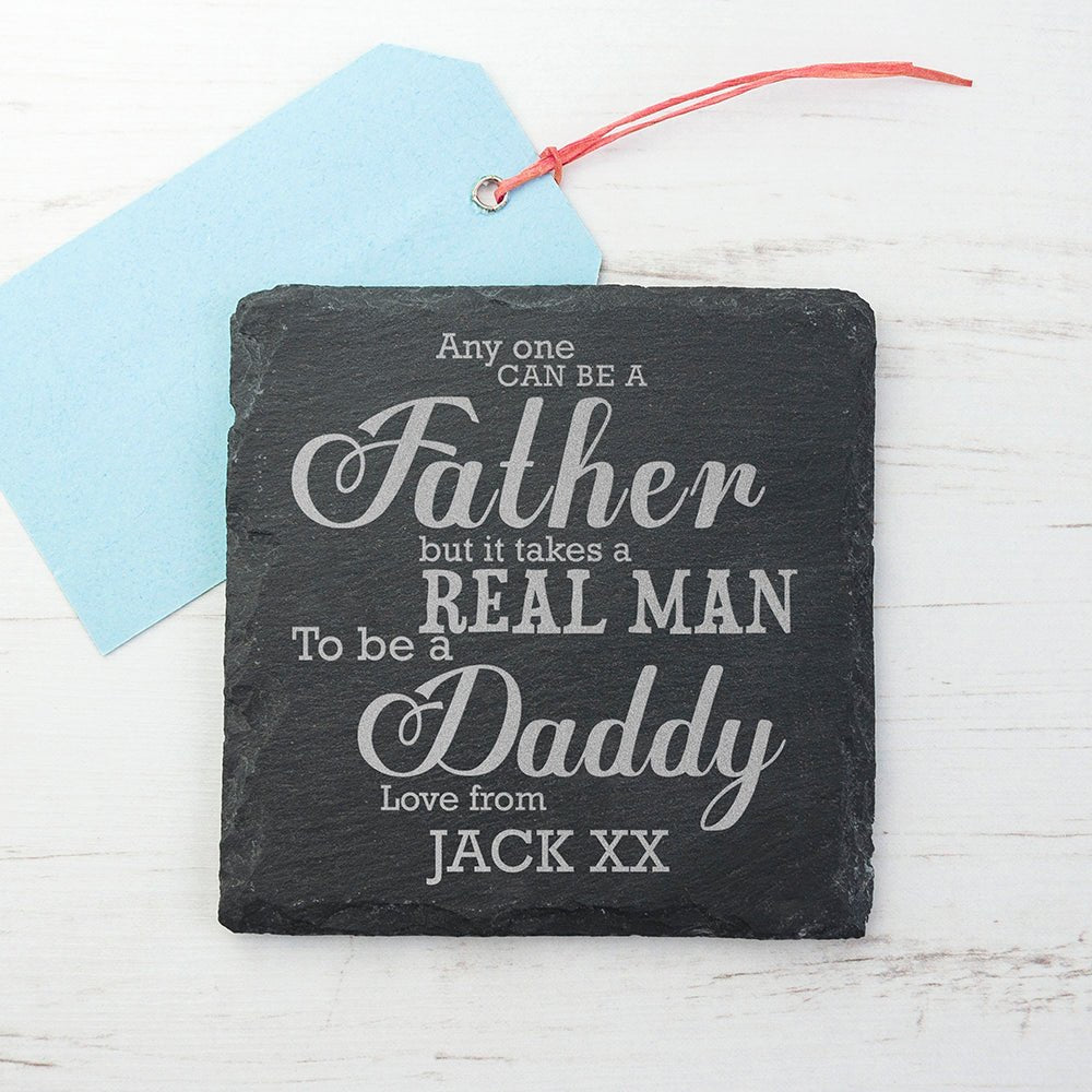 Personalised Real Man Daddy Slate Keepsake