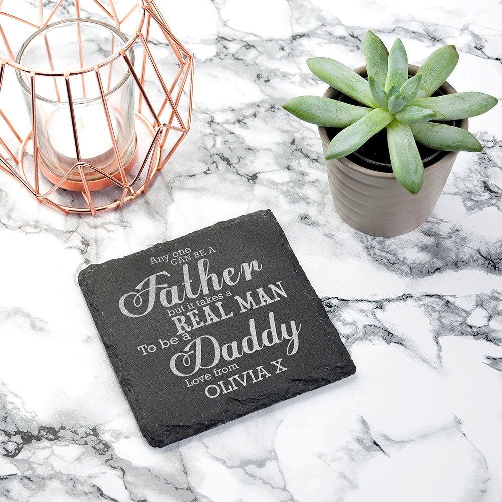 Personalised Real Man Daddy Slate Keepsake