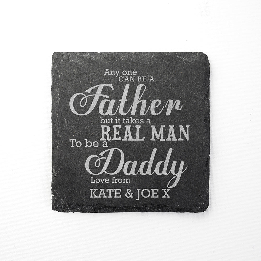Personalised Real Man Daddy Slate Keepsake