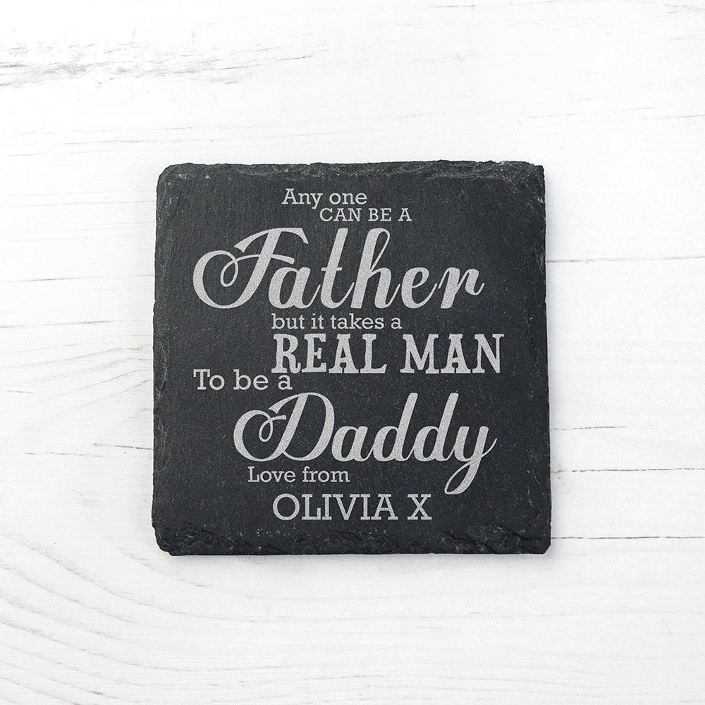 Personalised Real Man Daddy Slate Keepsake