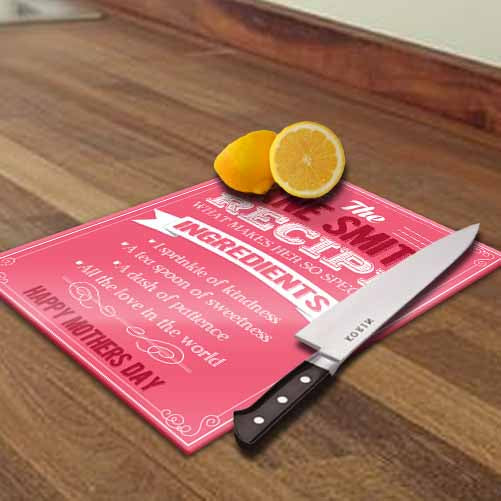 Personalised Personalised Recipe of Mum Chopping Board