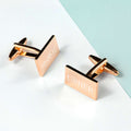 Personalised Rectangle Rose Gold Plated Cufflinks