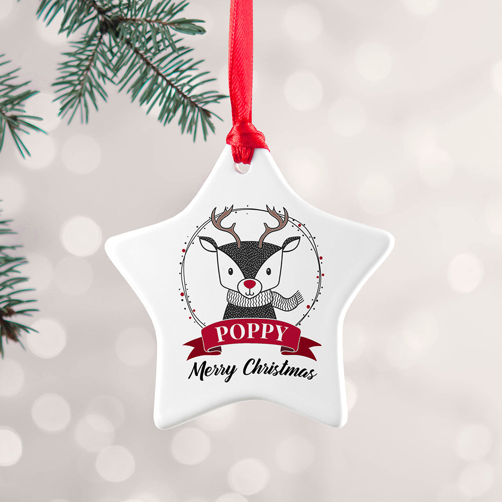 Personalised Personalised Reindeer Christmas Decoration