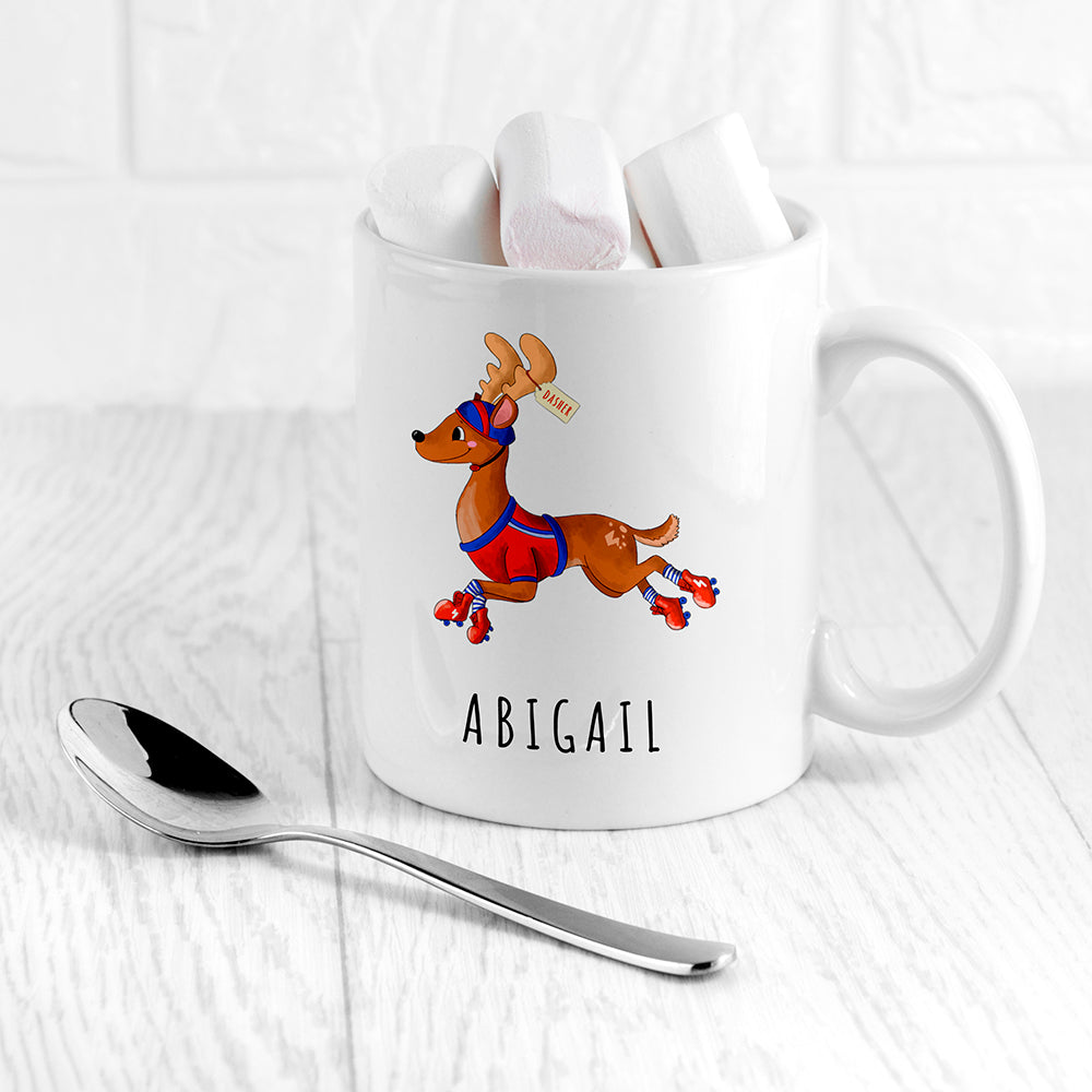Personalised Personalised Reindeer Christmas White Mug