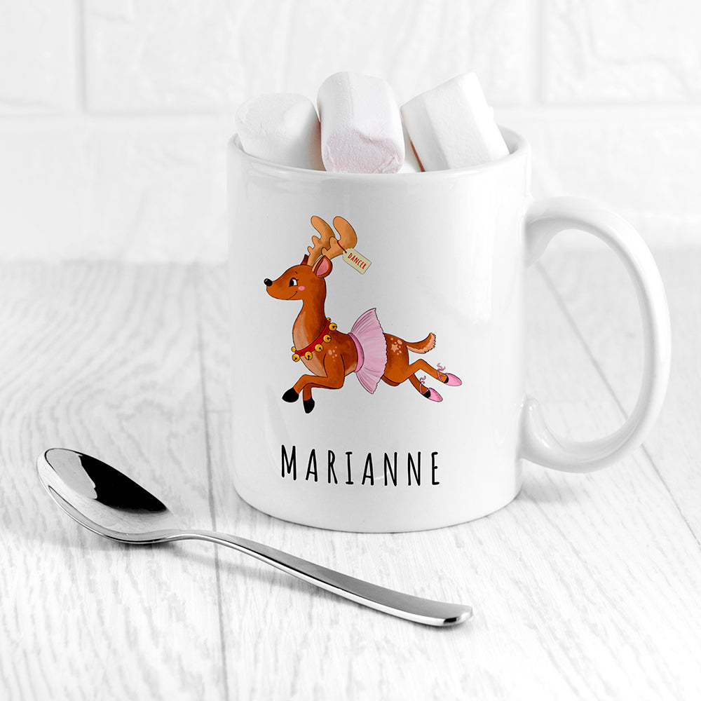 Personalised Personalised Reindeer Christmas White Mug
