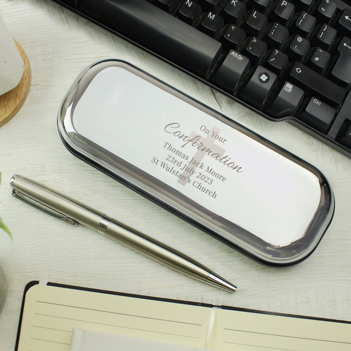 Personalised Religious Pen And Box Set