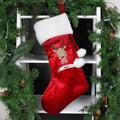 Personalised Retro Reindeer Luxury Red Stocking