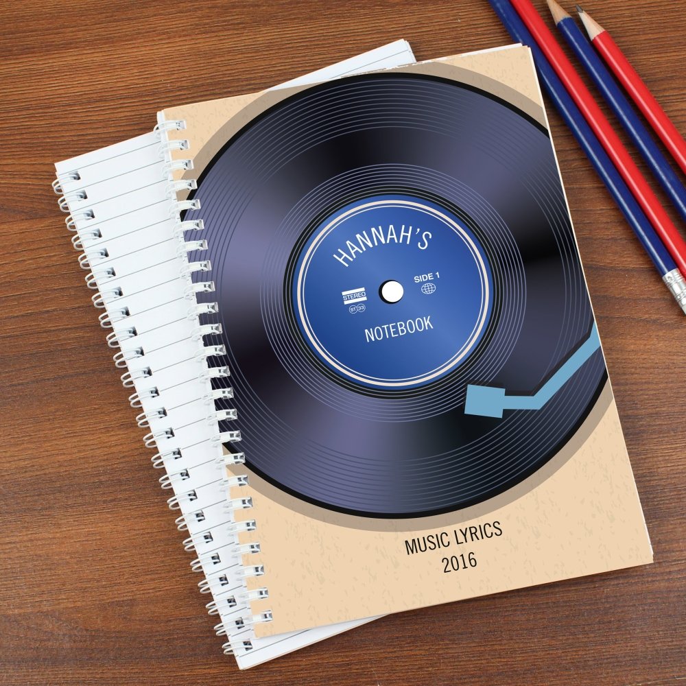 Personalised Retro Vinyl A5 Notebook