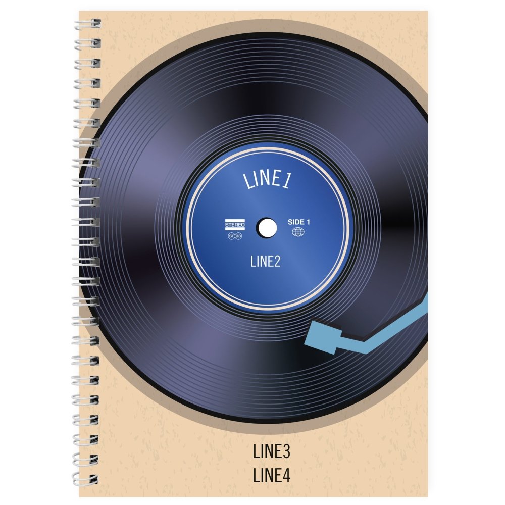 Personalised Retro Vinyl A5 Notebook
