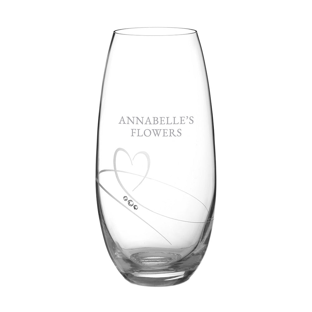 Personalised Personalised Romantic Barrel Vase with Swarovski Crystals