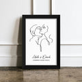 Personalised Personalised Romantic Line Art Embracing Couple Print