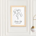 Personalised Personalised Romantic Line Art Embracing Couple Print