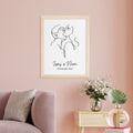 Personalised Personalised Romantic Line Art Embracing Couple Print