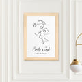 Personalised Personalised Romantic Line Art Kissing Couple Print