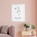Personalised Personalised Romantic Line Art Kissing Couple Print