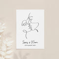 Personalised Romantic Line Art Loving Couple Print