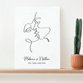 Personalised Personalised Romantic Line Art Loving Couple Print