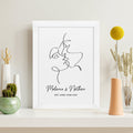 Personalised Personalised Romantic Line Art Loving Couple Print