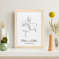 Personalised Personalised Romantic Line Art Loving Couple Print