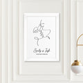 Personalised Personalised Romantic Line Art Loving Couple Print