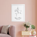 Personalised Personalised Romantic Line Art Loving Couple Print